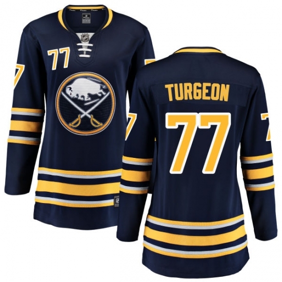 Women's Buffalo Sabres #77 Pierre Turgeon Fanatics Branded Navy Blue Home Breakaway NHL Jersey Women's Buffalo Sabres #77 Pierre Turgeon Fanatics Branded Navy Blue Home Breakaway NHL Jersey