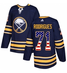 Men's Adidas Buffalo Sabres #71 Evan Rodrigues Authentic Navy Blue USA Flag Fashion NHL Jersey