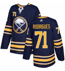 Men's Adidas Buffalo Sabres #71 Evan Rodrigues Premier Navy Blue Home NHL Jersey