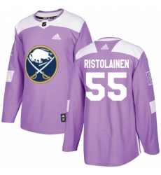 Men's Adidas Buffalo Sabres #55 Rasmus Ristolainen Authentic Purple Fights Cancer Practice NHL Jersey