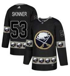 Men's Adidas Buffalo Sabres #53 Jeff Skinner Authentic Black Team Logo Fashion NHL Jersey