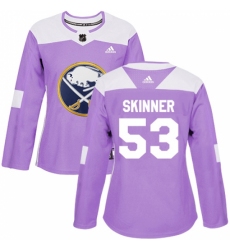 Women's Adidas Buffalo Sabres #53 Jeff Skinner Purple Authentic Fights Cancer Stitched NHL Jersey