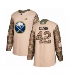 Men's Buffalo Sabres #42 Dylan Cozens Authentic Camo Veterans Day Practice Hockey Jersey