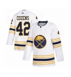 Men's Buffalo Sabres #42 Dylan Cozens Authentic White 50th Season Hockey Jersey