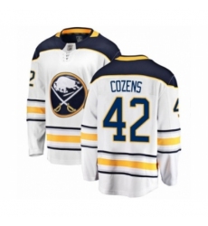 Men's Buffalo Sabres #42 Dylan Cozens Fanatics Branded White Away Breakaway Hockey Jersey