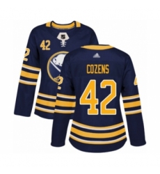Women's Buffalo Sabres #42 Dylan Cozens Authentic Navy Blue Home Hockey Jersey