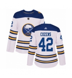 Women's Buffalo Sabres #42 Dylan Cozens Authentic White 2018 Winter Classic Hockey Jersey