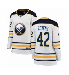 Women's Buffalo Sabres #42 Dylan Cozens Fanatics Branded White Away Breakaway Hockey Jersey