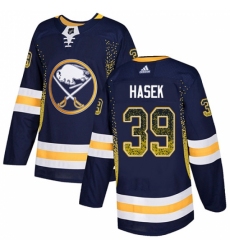 Men's Adidas Buffalo Sabres #39 Dominik Hasek Authentic Navy Blue Drift Fashion NHL Jersey