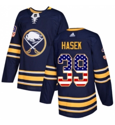 Men's Adidas Buffalo Sabres #39 Dominik Hasek Authentic Navy Blue USA Flag Fashion NHL Jersey