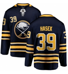 Men's Buffalo Sabres #39 Dominik Hasek Fanatics Branded Navy Blue Home Breakaway NHL Jersey