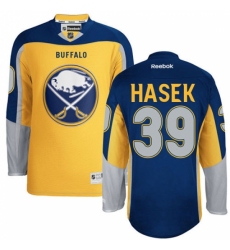 Men's Reebok Buffalo Sabres #39 Dominik Hasek Authentic Gold New Third NHL Jersey