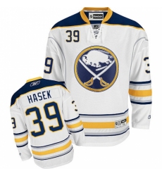 Men's Reebok Buffalo Sabres #39 Dominik Hasek Authentic White Away NHL Jersey