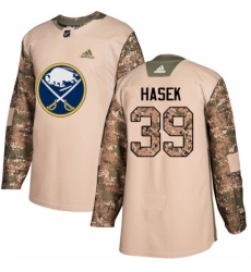 Youth Adidas Buffalo Sabres #39 Dominik Hasek Authentic Camo Veterans Day Practice NHL Jersey