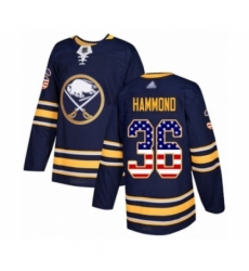 Men's Buffalo Sabres #36 Andrew Hammond Authentic Navy Blue USA Flag Fashion Hockey Jersey