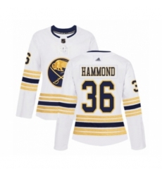 Women's Buffalo Sabres #36 Andrew Hammond Authentic White 50th Season Hockey Jersey Women's Buffalo Sabres #36 Andrew Hammond Authentic White 50th Season Hockey Jersey