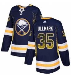 Men's Adidas Buffalo Sabres #35 Linus Ullmark Authentic Navy Blue Drift Fashion NHL Jersey