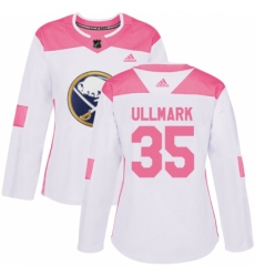 Women's Adidas Buffalo Sabres #35 Linus Ullmark Authentic White/Pink Fashion NHL Jersey