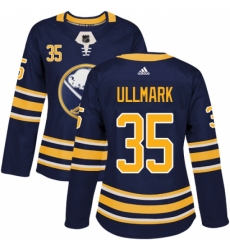 Women's Adidas Buffalo Sabres #35 Linus Ullmark Premier Navy Blue Home NHL Jersey