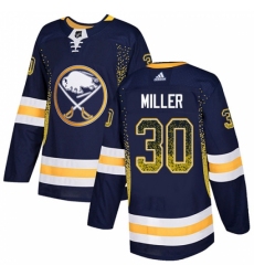 Men's Adidas Buffalo Sabres #30 Ryan Miller Authentic Navy Blue Drift Fashion NHL Jersey