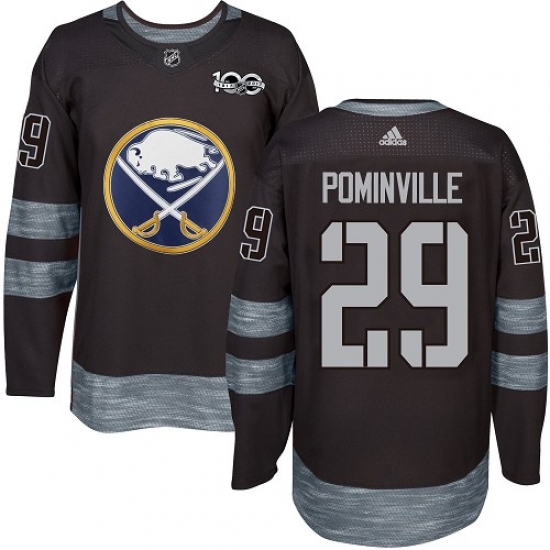 Men's Adidas Buffalo Sabres #29 Jason Pominville Authentic Black 1917-2017 100th Anniversary NHL Jersey Men's Adidas Buffalo Sabres #29 Jason Pominville Authentic Black 1917-2017 100th Anniversary NHL Jersey
