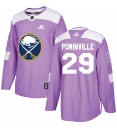 Men's Adidas Buffalo Sabres #29 Jason Pominville Authentic Purple Fights Cancer Practice NHL Jersey