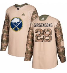 Men's Adidas Buffalo Sabres #28 Zemgus Girgensons Authentic Camo Veterans Day Practice NHL Jersey