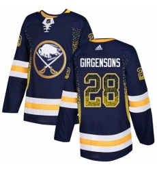 Men's Adidas Buffalo Sabres #28 Zemgus Girgensons Authentic Navy Blue Drift Fashion NHL Jersey