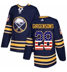 Men's Adidas Buffalo Sabres #28 Zemgus Girgensons Authentic Navy Blue USA Flag Fashion NHL Jersey