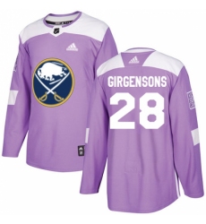 Men's Adidas Buffalo Sabres #28 Zemgus Girgensons Authentic Purple Fights Cancer Practice NHL Jersey