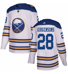 Men's Adidas Buffalo Sabres #28 Zemgus Girgensons Authentic White 2018 Winter Classic NHL Jersey