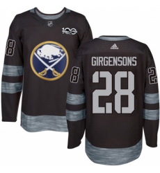 Men's Adidas Buffalo Sabres #28 Zemgus Girgensons Premier Black 1917-2017 100th Anniversary NHL Jersey