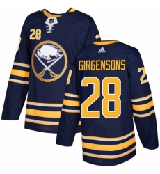 Men's Adidas Buffalo Sabres #28 Zemgus Girgensons Premier Navy Blue Home NHL Jersey