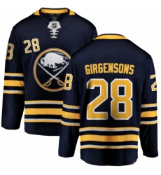 Men's Buffalo Sabres #28 Zemgus Girgensons Fanatics Branded Navy Blue Home Breakaway NHL Jersey