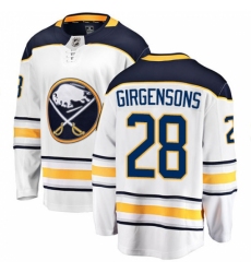 Men's Buffalo Sabres #28 Zemgus Girgensons Fanatics Branded White Away Breakaway NHL Jersey