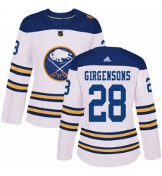 Women's Adidas Buffalo Sabres #28 Zemgus Girgensons Authentic White 2018 Winter Classic NHL Jersey