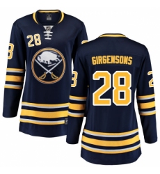 Women's Buffalo Sabres #28 Zemgus Girgensons Fanatics Branded Navy Blue Home Breakaway NHL Jersey
