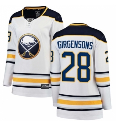 Women's Buffalo Sabres #28 Zemgus Girgensons Fanatics Branded White Away Breakaway NHL Jersey