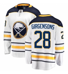 Youth Buffalo Sabres #28 Zemgus Girgensons Fanatics Branded White Away Breakaway NHL Jersey