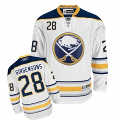 Youth Reebok Buffalo Sabres #28 Zemgus Girgensons Authentic White Away NHL Jersey