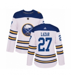 Women's Buffalo Sabres #27 Curtis Lazar Authentic White 2018 Winter Classic Hockey Jersey