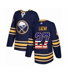 Youth Buffalo Sabres #27 Curtis Lazar Authentic Navy Blue USA Flag Fashion Hockey Jersey