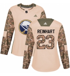 Women's Adidas Buffalo Sabres #23 Sam Reinhart Authentic Camo Veterans Day Practice NHL Jersey