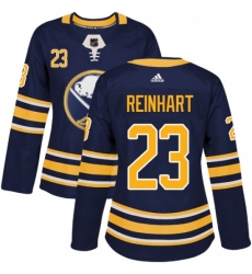 Women's Adidas Buffalo Sabres #23 Sam Reinhart Authentic Navy Blue Home NHL Jersey