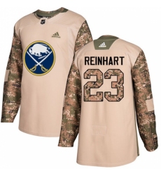 Youth Adidas Buffalo Sabres #23 Sam Reinhart Authentic Camo Veterans Day Practice NHL Jersey