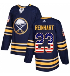 Youth Adidas Buffalo Sabres #23 Sam Reinhart Authentic Navy Blue USA Flag Fashion NHL Jersey