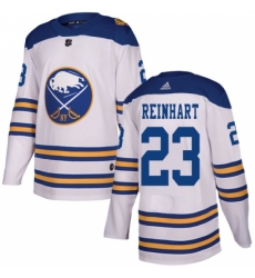 Youth Adidas Buffalo Sabres #23 Sam Reinhart Authentic White 2018 Winter Classic NHL Jersey