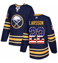 Men's Adidas Buffalo Sabres #22 Johan Larsson Authentic Navy Blue USA Flag Fashion NHL Jersey