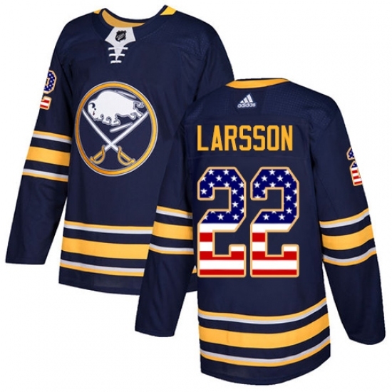 Men's Adidas Buffalo Sabres #22 Johan Larsson Authentic Navy Blue USA Flag Fashion NHL Jersey Men's Adidas Buffalo Sabres #22 Johan Larsson Authentic Navy Blue USA Flag Fashion NHL Jersey