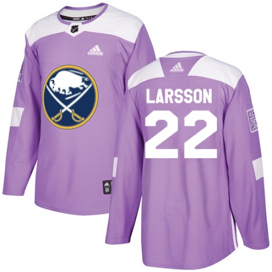 Men's Adidas Buffalo Sabres #22 Johan Larsson Authentic Purple Fights Cancer Practice NHL Jersey Men's Adidas Buffalo Sabres #22 Johan Larsson Authentic Purple Fights Cancer Practice NHL Jersey